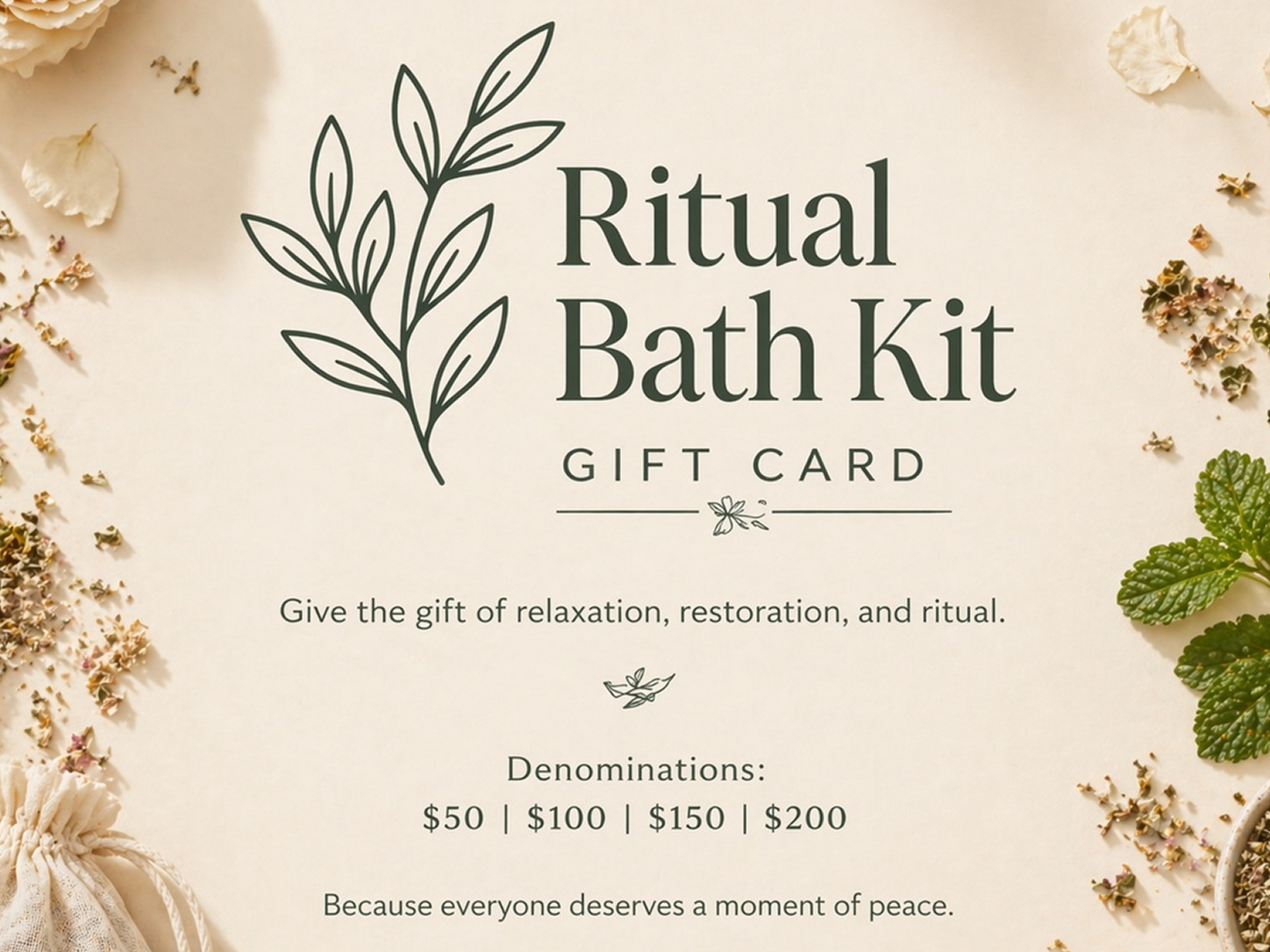 Ritual Bath Kit gift card