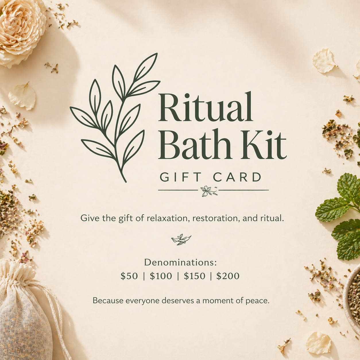 Ritual Bath Kit Gift Cards